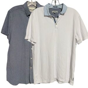 Ted Baker White and Navy Casual Shirts